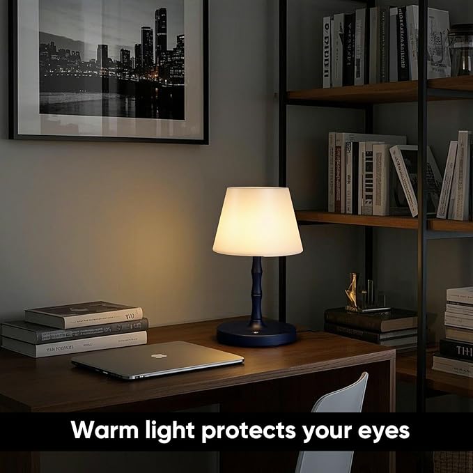 Waterproof Rechargeable Battery Driven Light, Suitable for Offices, bedrooms, Children's Sleep, courtyards, Camping, Restaurants and Other Places, LED Night Light (Black)