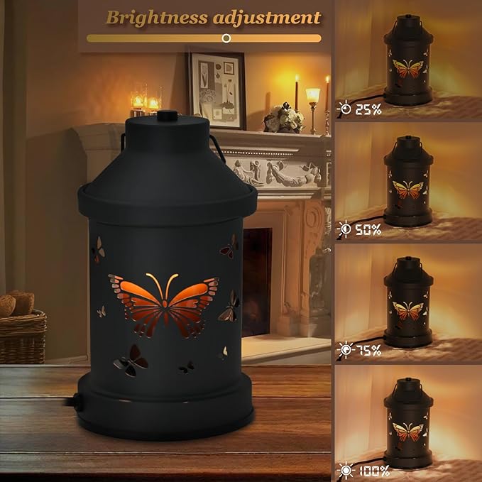 Candle Warmer Lamp Timer for Women Mom, House Warming Gifts New Home Decor, Modern Farmhouse Decor, Butterfly Candle Warmer Lanterns Vintage for All Jar Candles