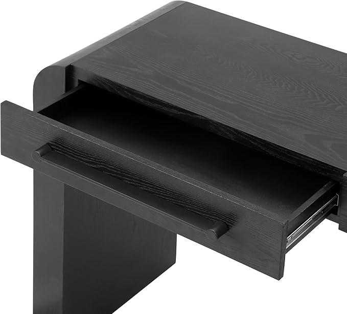 Christopher Knight Home Rulor Modern Console Table with Drawers, Wooden Narrow Console Table with Storage, Minimalist Narrow Entryway Table for Hallway, Behind The Couch, Living Room, Black