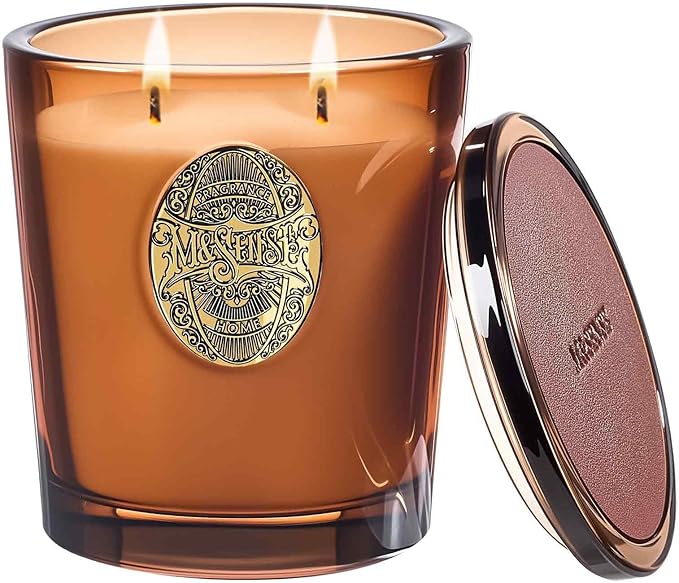 M&SENSE Large Two-Wick Soy Candle | Espresso Hot Fudge & Brown| 19.8 oz, 120H Burn Time | Luxury Scented Candle for Relaxation, Gifting, Home Décor | Ideal for Bedroom, Office, Party Ambiance