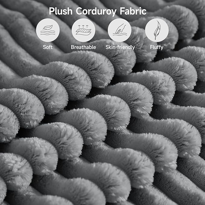 ONBRILL 110" Modular Sectional Sofa, L Shaped Couch 4 Seater with Sleeper Chaise, Sectional Couch with Deep Seat,Upholstered Corduroy Cloud Couches for Living Room,Bedroom,No Assembly Required,Grey