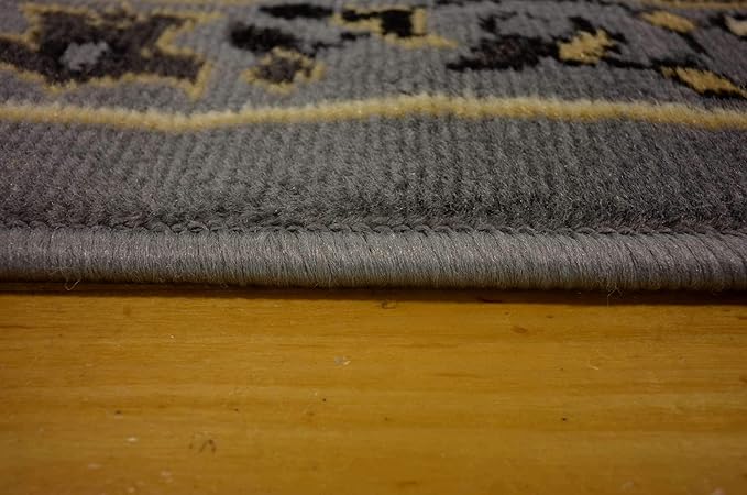 Unique Loom Reza Collection Traditional Persian Style Area Rug, 3 ft x 16 ft 5 in, Gray/Ivory