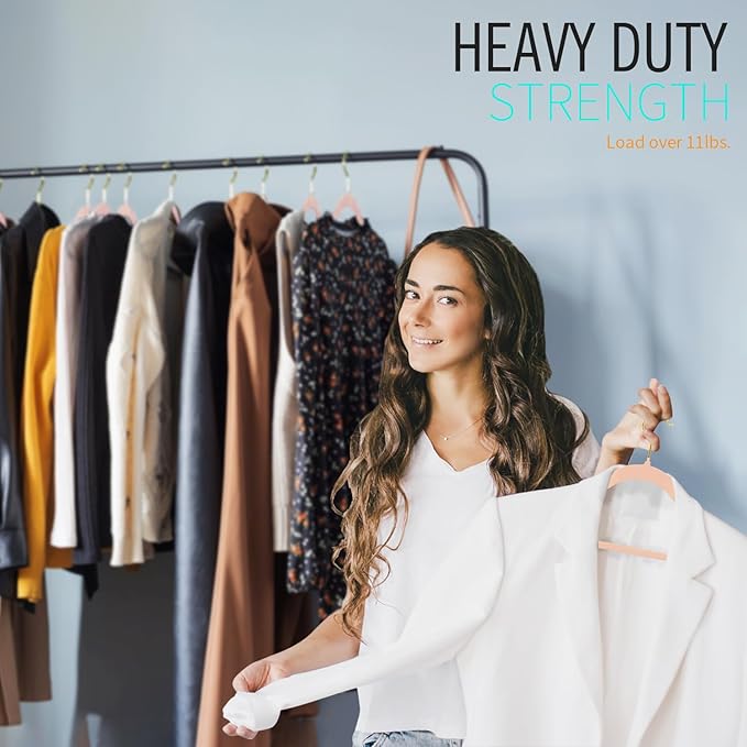 ManGotree Velvet Coat Hangers with 360° Swivel Gold Hook, Non-Slip Felt Suit Hangers, Slim Space Saving Clothes Hanger for Jacket, Sweater, Shirt, Dress, Pants (22 Pack, Light Pink)