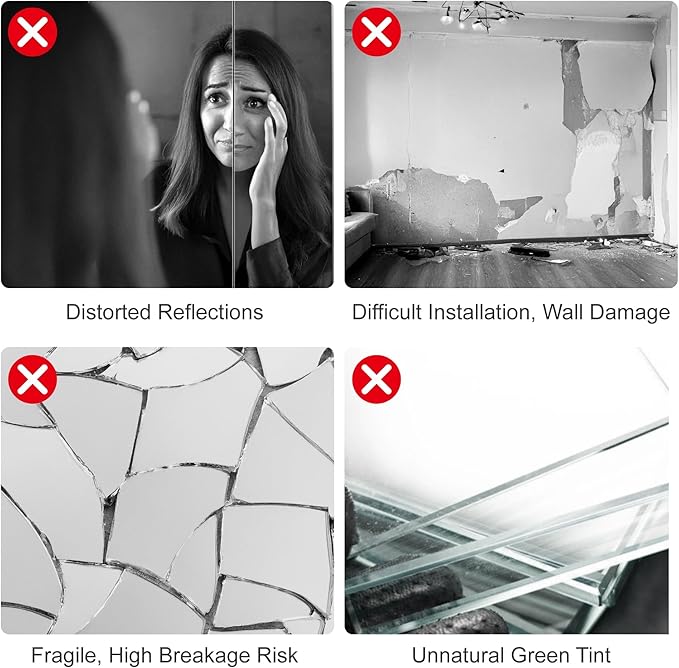 2PCS Full Length Wall Mirror, 71" x 32", Nano Film Material Without Glass, shatterproof, Safe, Lightweight, only 10lbs Easy to Move and Install, for Home Gym, Dance Studio, Yoga Studio.