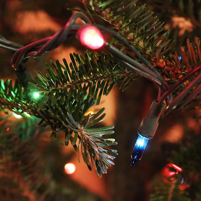 Dazzle Bright Christmas Lights, 60FT 300 Count Incandescent Waterproof Mini String Lights Plug in, Connectable Christmas Decorations for Outdoor Home Party Garden Yard, Multi-Colored