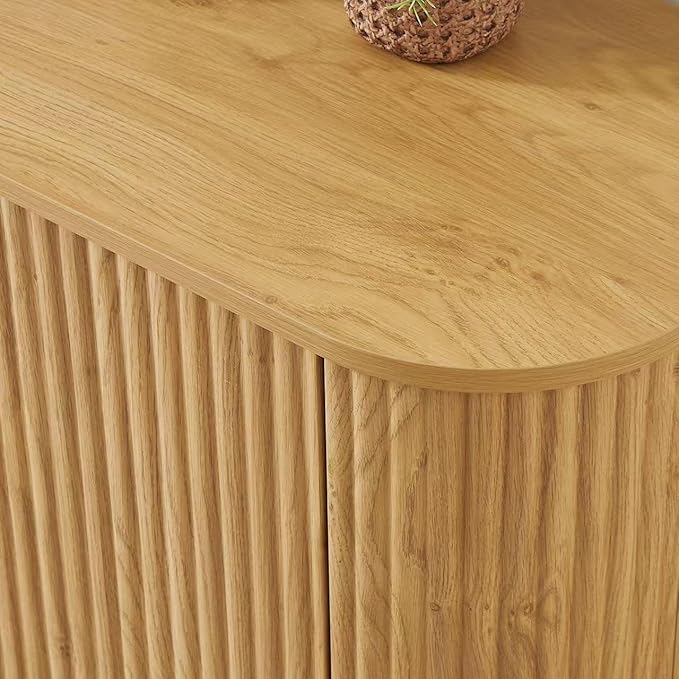 Coffee Table for Living Room, 46.5 Inch Modern Oval Coffee Table with Storage & 2 Drawers, Mid-Century Minimalist Wood Center Table with Hidden Compartments, Adjustable Feet (Black)