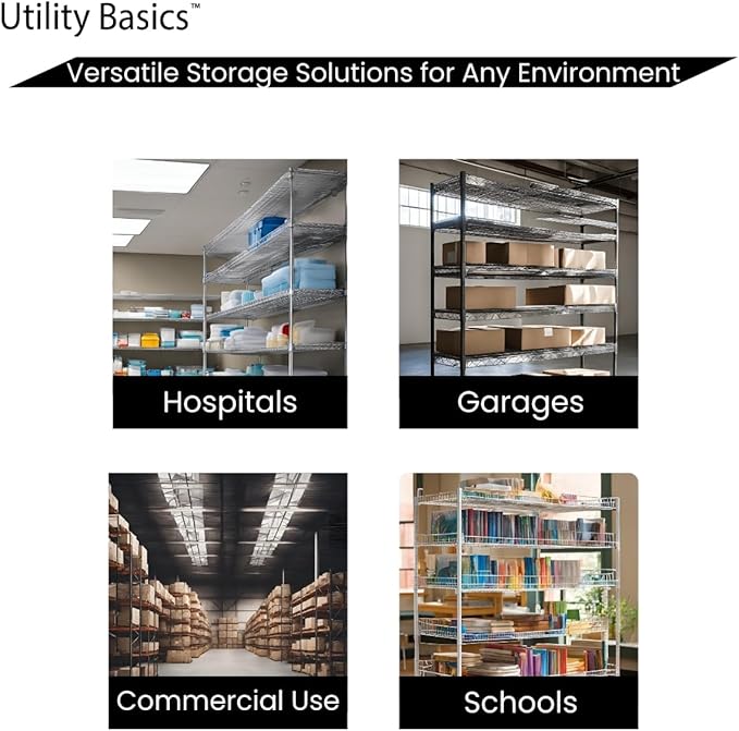 NSF Commercial 4-Tier Wire Shelving with Wheels, 60"x18"x72" Heavy Duty Metal Shelves 3200 lbs Max Capacity, Chrome Storage Rack for Garage Kitchen Pantry Warehouse