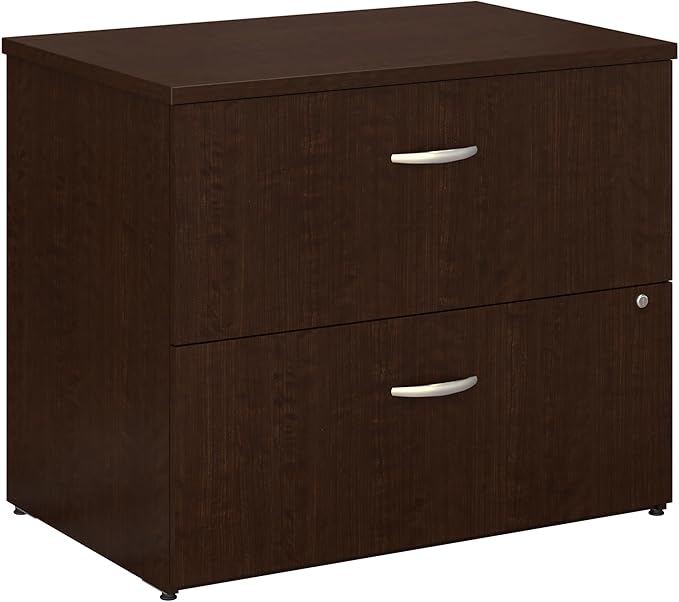 Bush Business Furniture Series C 2 Drawer Lateral File Cabinet in Mocha Cherry, Locking Document Storage for Home or Professional Office