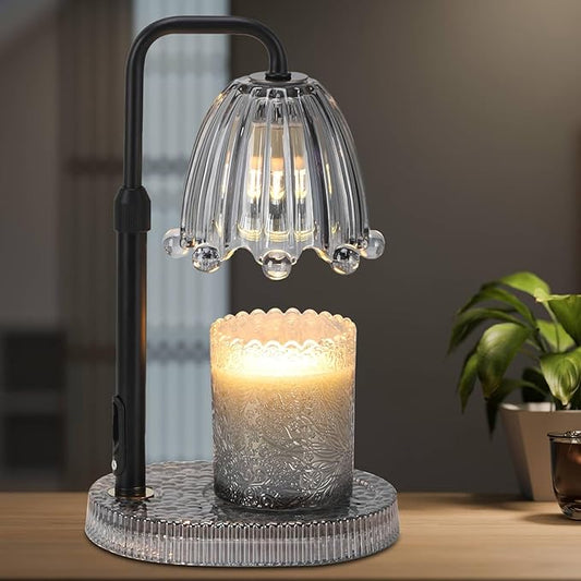 Candle Warmer Lamp with Timer - Electric Wax Melt Warmer with Adjustable Height and Dimmer for Scented Candle Wax, Home Fragrance Décor and House Warming Birthday Gifts for Women Mom