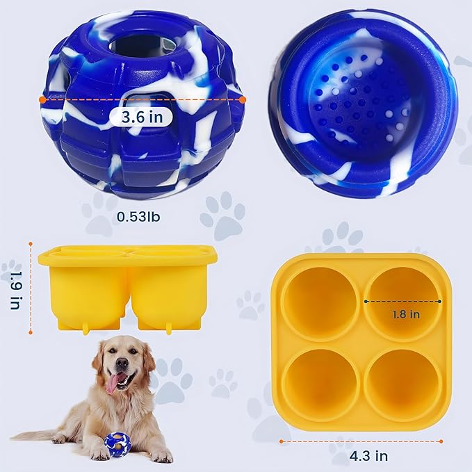 Dog Toys to Keep Them Busy, Interactive Dog chew Toys, Interactive Refillable Frozen Treat Dog Toy, Birthday Gift Boredom Buster Brain Stimulation Training Dog Enrichment Jolly Ball