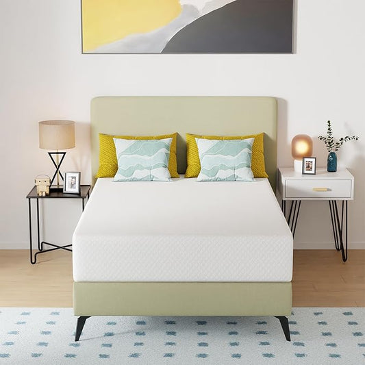 FDW | 12 Inch Full Mattress | Medium Firm | Gel Memory Foam Mattress | White | Bed in a Box, CertiPUR-US Certified | Pressure Relief, Cooling Ventilated Foam | Washable Removable Cover