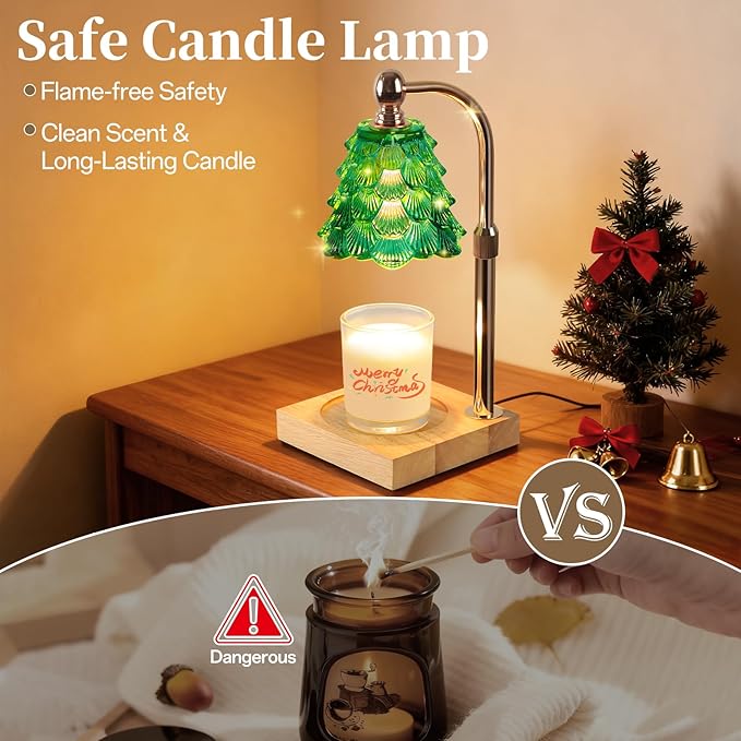 Candle Warmer Lamp with Timer Dimmer Adjustable Height, Candle Warmer with 2 Bulbs for Jar Candles, Home Decor, Birthday Gifts for Women