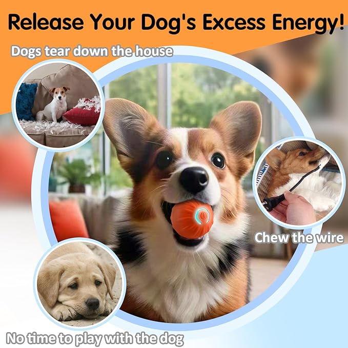 Shaky Ball Toy for Dogs, Automatic Moving Dog Toy Ball for Dogs