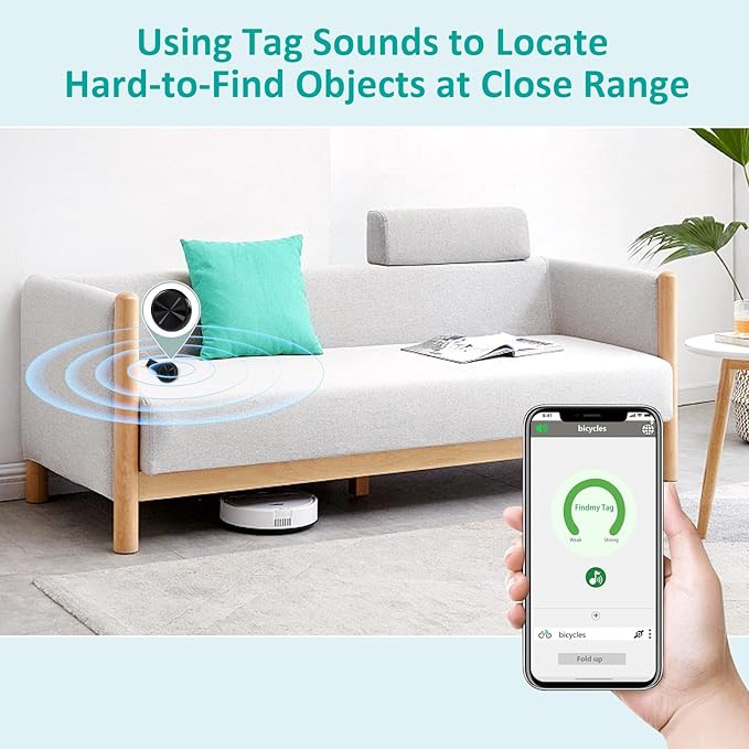 Smart Tracker Tag with Keychain,4 Pack Global Locator Tracking Device for Samsung, Android and iOS. Item Finder for Keys, Wallet, Luggage, Bags and More, Black