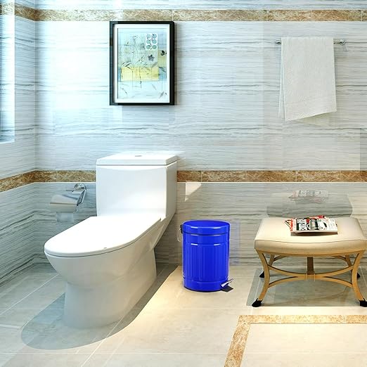5 L Round Step Pet Trash with Lid,Mini Metal Pedal Bin,Small Garbage Can Wastebasket for Home,Car or Office