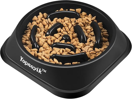 Slow Feeder Dog Bowls for Healthy Eating, Non-Slip and Anti-Choking Design, Reduces Bloating & Overeating for Medium Dogs and Cats, Easy to Clean