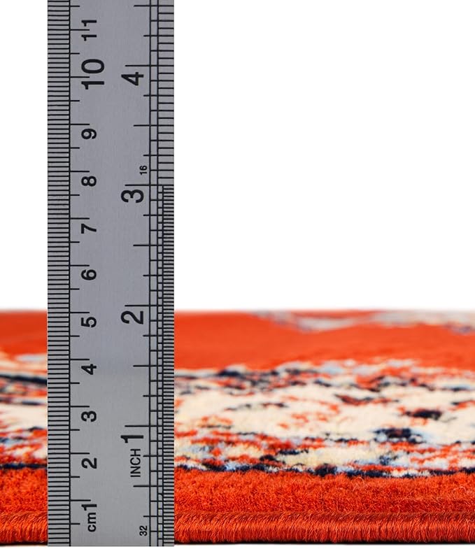 Unique Loom Reza Collection Traditional Persian Style Area Rug, 7 x 10 ft, Terracotta/Ivory