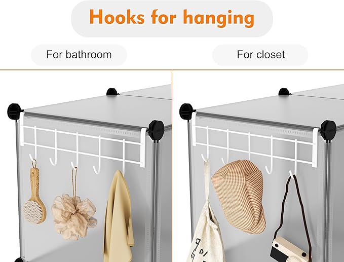 HOMIDEC 6 Light Grey Cube Storage Organizer, Modular Storage Shelf with Hammer, Cube Storage Bin Cabinet Closet Bookshelf for Living Room, Bedroom, Office, Each Cubes Size 11.8 x 11.8 inch