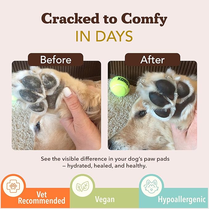 Natural Dog Company Paw Soother Travel Stick 0.15 oz – Pocket-Size Balm with Coconut & Hempseed Oils, Calendula & Vitamin E – Soothes Dry, Cracked Paw Pads – Lick-Safe, Vegan