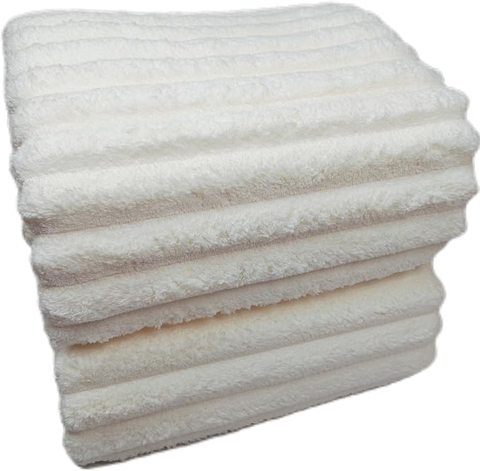 Soft Bath Sheet Towels, 35x70 inches Microfiber Ribbed Oversized Bath Towels Extra Large for Bathroom, Home, Hotel, Spa, Beach, Pool, Gym (Bath Sheet - Set of 2, Beige)