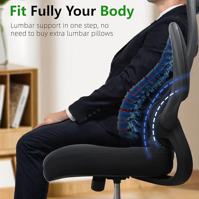 TT Airflex V2 Mesh Ergonomic Super Soft Wide Cushion Office Computer Desk Chair Adjustable Arms (Graphite Black)