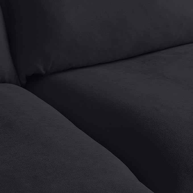 WJShome Modular Sectional Sofa, Minimalist Wide Deep Seat Couches for Living Room Apartment Lounge Bedroom (Black, Single Seater)