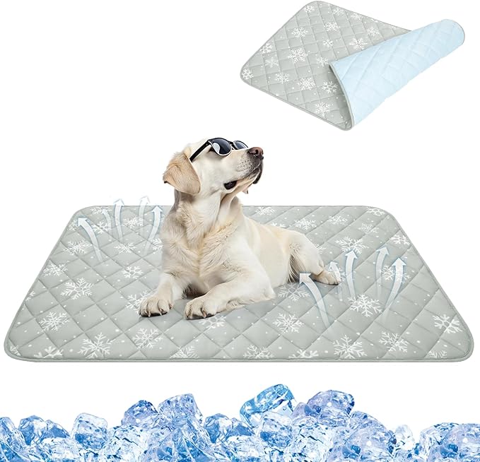 KOOLTAIL Dog Cooling Mat, 48''*28'' Upgraded Extra Large Cooling Pet Pad for Dogs Cats, Summer Dog Blanket Kennel with Non- Slip Bottom, Washable Mats for Bed Sofa Crate Playpen Outdoor Indoor