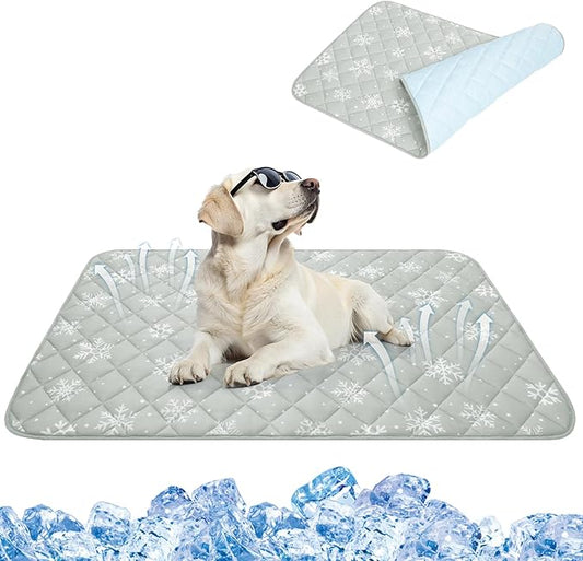 KOOLTAIL Dog Cooling Mat, 48''*28'' Upgraded Extra Large Cooling Pet Pad for Dogs Cats, Summer Dog Blanket Kennel with Non- Slip Bottom, Washable Mats for Bed Sofa Crate Playpen Outdoor Indoor
