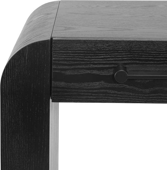 Christopher Knight Home Rulor Modern Console Table with Drawers, Wooden Narrow Console Table with Storage, Minimalist Narrow Entryway Table for Hallway, Behind The Couch, Living Room, Black