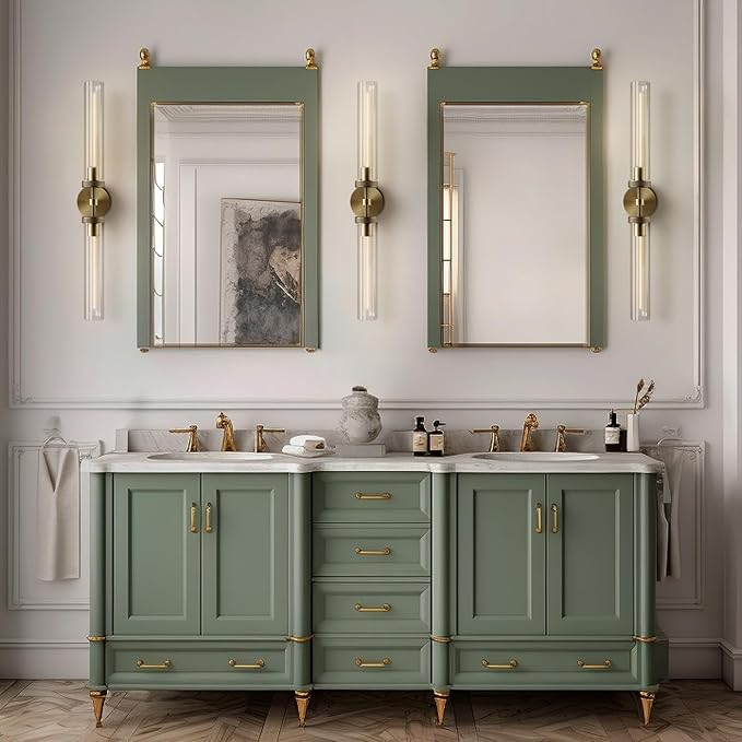 Brass Wall Sconce, 30" Knurling Sconces,Bathroom Vanity Light Fixtures, Modern Wall Lights for Mirror Living Room, Bathroom, Hallway,Staircase (1 Pack)