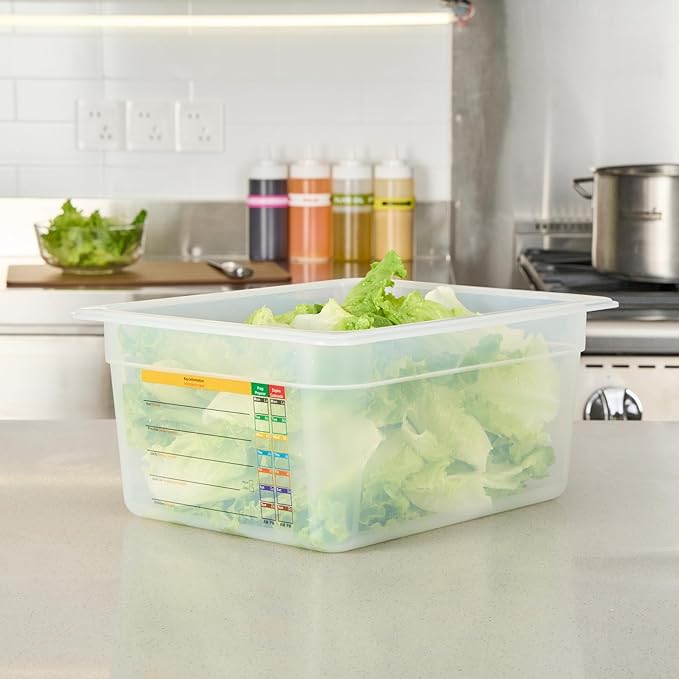 Restaurantware Food Pans Pack of 10 Plastic Rectangle Food Containers Half Size with Traceability Label, Storage Containers Dishwashable Hot Cold Friendly for Restaurants Buffet Commercial Use