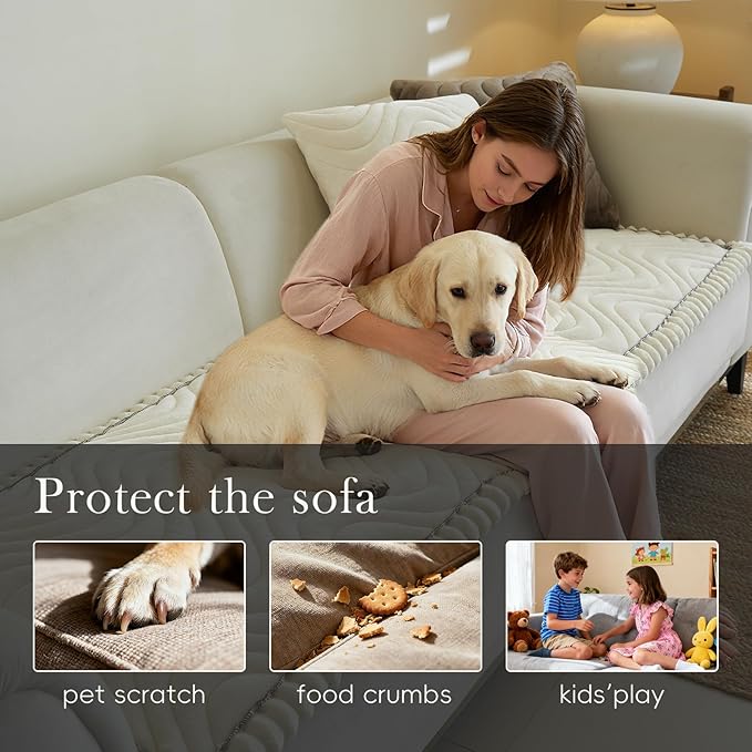 Couch Covers for 3 Cushion Couch Sofa Pet Friendly,Non-Slip Sofa Cover Washable
