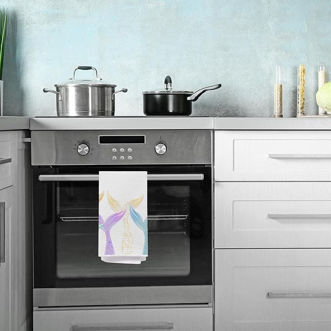 Mermaid Bathroom Hand Towels, Mermaid Gifts for Girls Bathroom Decor, Decorative Hand Towels for Girls Washroom Power Room Vanity Half Bath, 16x24 Inch