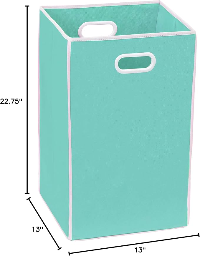 Simple Houseware Foldable Closet Laundry Hamper Basket, Turquoise