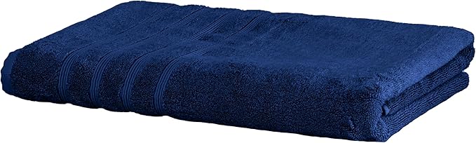 Mosobam Luxury Turkish Towels Bath Sheets 35X70 Navy Blue 700 GSM Bamboo Viscose & Aegean Turkish Combed Cotton