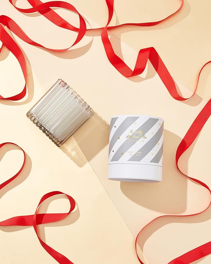 M&SENSE Christmas Soy Candles for Home Scented, Cinnamon Pie Non Toxic Candles for Holiday, 9.2oz Natural Organic Clean Burning Up to 60 Hours, Christmas Kitchen Decor Gifts for Women