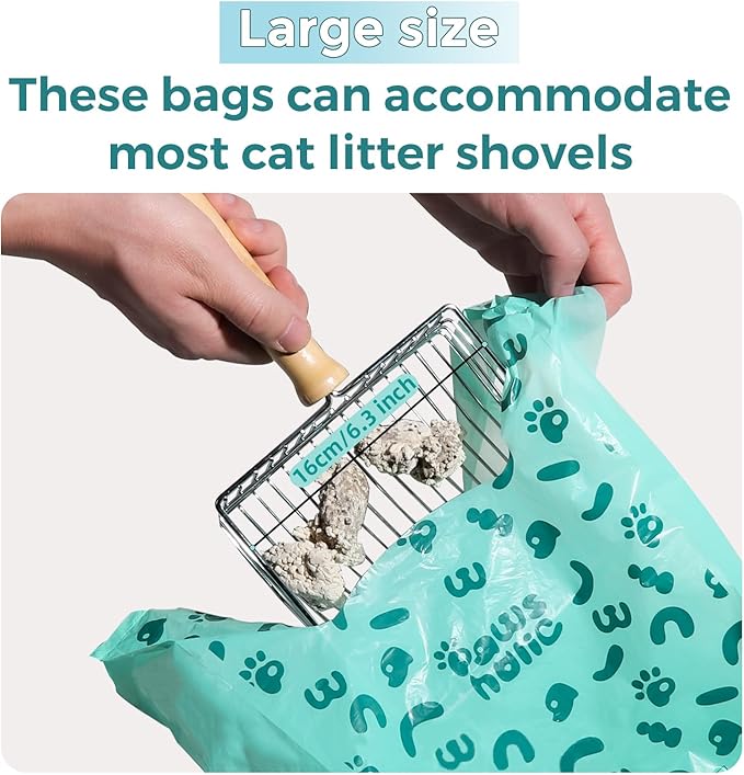 Poop Bags for Dog and Cat with Handle- 360 Counts, Uscented,Corn Starch Blend Extra Thick and Guaranteed Leak Proof Dog Poop Bags and kitty litter Disposal Bags