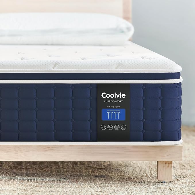 Coolvie Full Size Mattress 14 Inch, Hybrid Soft Medium Plush Mattresses with Gel Memory Foam for Adaptive Support and Pressure Relief, Cloud-Like Sleep Bed in A Box for Silent, 100-Night Trial