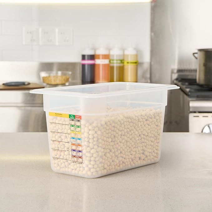 Restaurantware Food Storage Container 1 Pack of 10.3 x 6.2 x 5.9 Inches Plastic Stackable Storage Box White Reusable Label Container Dishwasher Safe For Restaurants And Kitchens