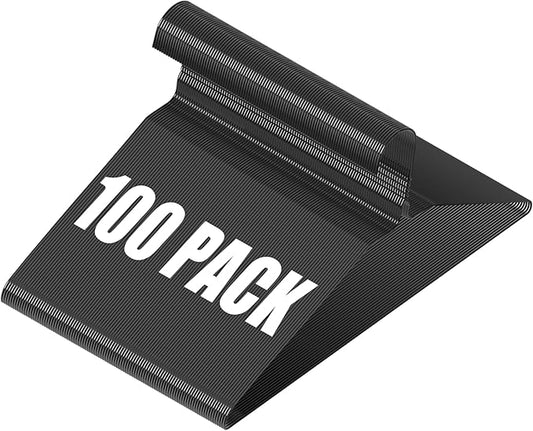 Wire Metal Hangers Bulk 100 Pack, Clothes Hangers Heavy Duty for Coats, Suits, Shirts, Pants, Skirts, Space Saving, Non Slip, Ultra Thin, 16 Inch, Black