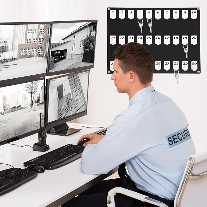 Acrylic Key Board with 30 No. Hooks Wall Mount Key Rack Holder Hanger Storage Collection for School, Garage, Car Dealer, Office, Hotel, Real Estate(Black)