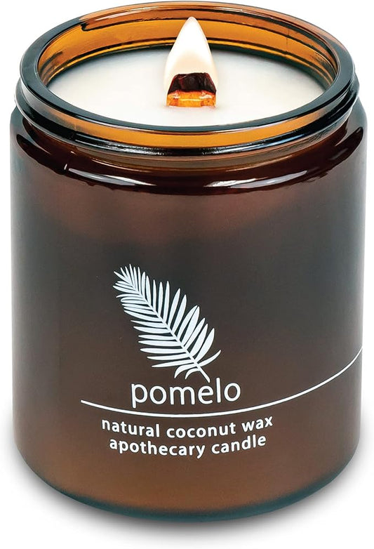 Hemlock Park Crackling Wood Wick Candle Handcrafted with Natural Coconut Wax (Standard 8 oz, Pomelo Citrus)