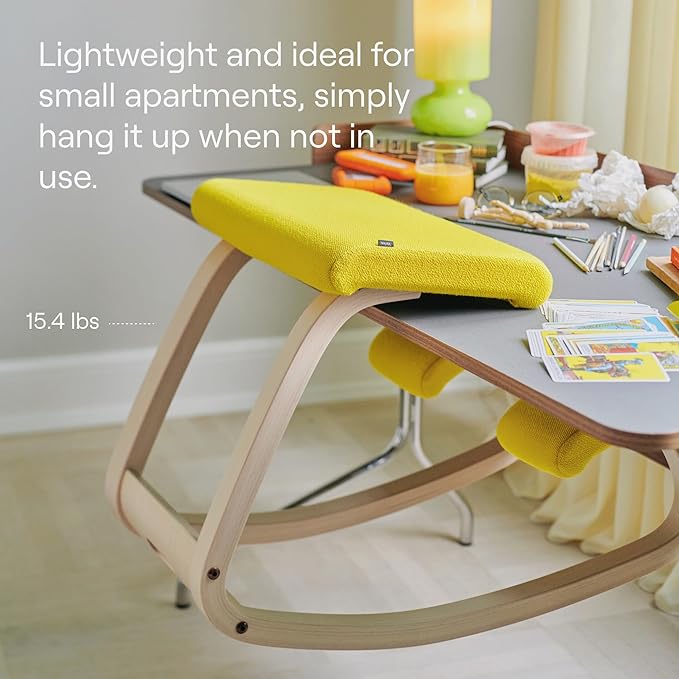 Varier Variable Natural/Blue Ergonomic Office Kneeling Chair – Active Sitting, Rocking Seat for Home, Study & Posture Support – 10 Year Quality Guarantee