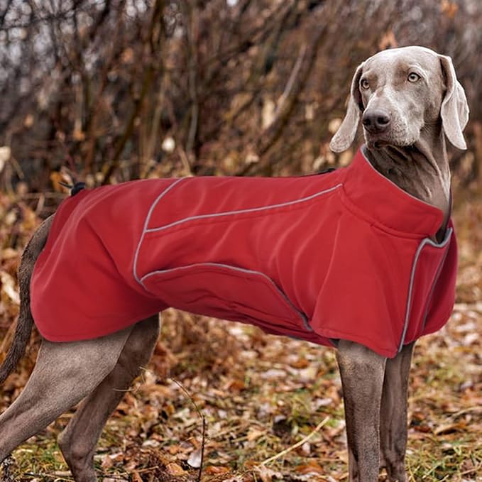 MIGOHI Dog Jacket,3XL Dog Coat Winter,Reflective Fleece Jacket Vest for Large Dogs,Adjustable Winter Coats for Dogs,Pet Coat for Chilly Cold Weather,German Shepherd,Red