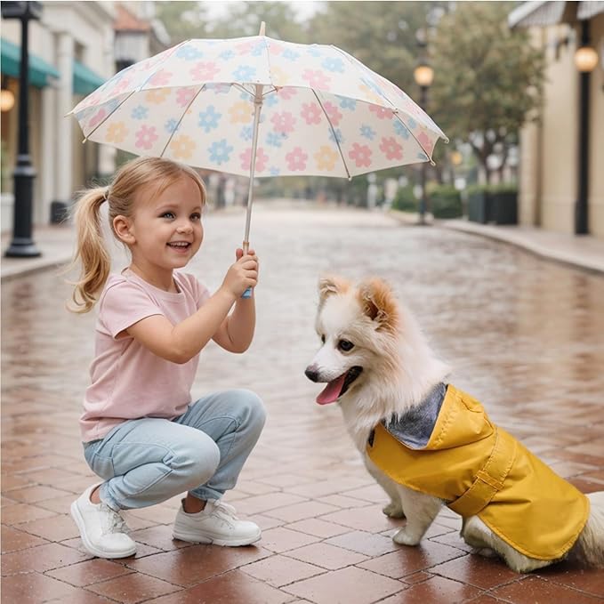 Dog Raincoat Dog Rain Jacket Poncho Waterproof Pet Rain Suit Double Layer Breathable Lining Hooded Leash Hole Adjustable Puppy Small Medium Dogs,Yellow,XL