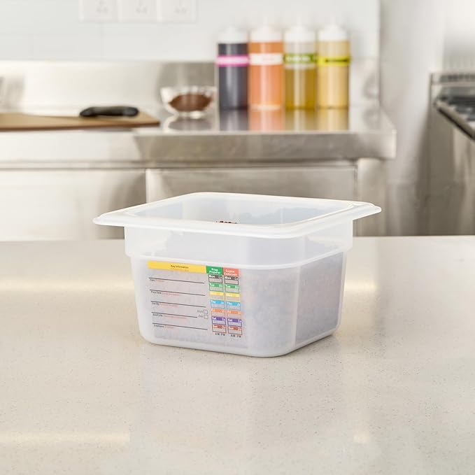 Restaurantware Food Storage Container 1 Pack of 6.8 x 4.2 x 3.9 Inches Plastic Stackable Storage Box White Reusable Label Container Dishwasher Safe For Restaurants And Kitchens