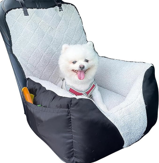 Car Seat Suitable for Small Dogs, Pet CarSeat with Storage and Clip-On Safety Tether, Fully Removable and Washable Dog Car Seat, Dogs Booster Seat Suitable Small Medium Dog