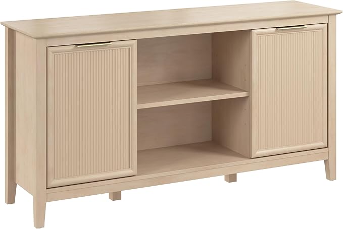 Bush Home 58-inch Sideboard Storage Cabinet, Dining Room Furniture, Camille Collection, Natural Birch