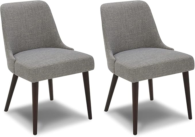 CHITA Mid-Century Modern Dining Chair, Upholstered Fabric Accent Chair,Set of 2, Fog