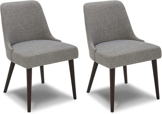 CHITA Mid-Century Modern Dining Chair, Upholstered Fabric Accent Chair,Set of 2, Fog